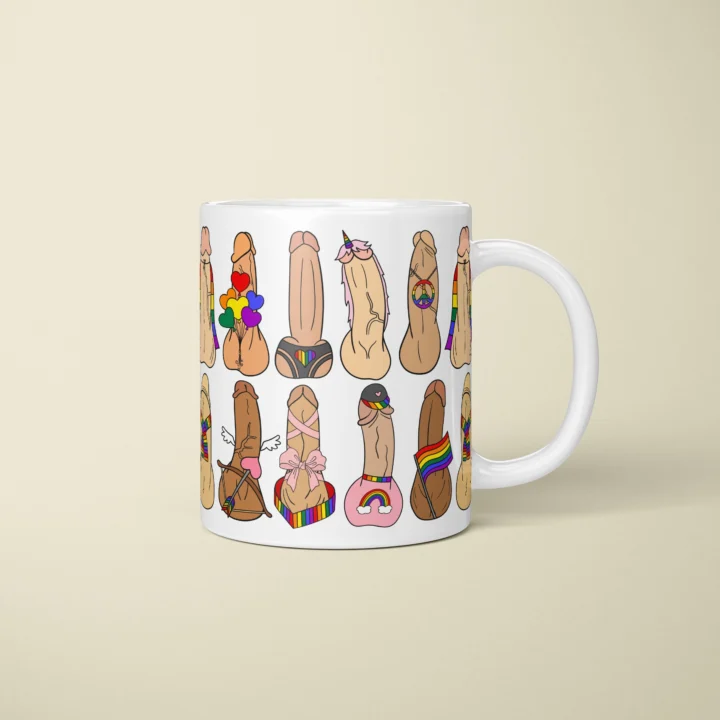 Pride Penis Mug – Rainbow LGBTQ Humor Gift - primary mug mockup