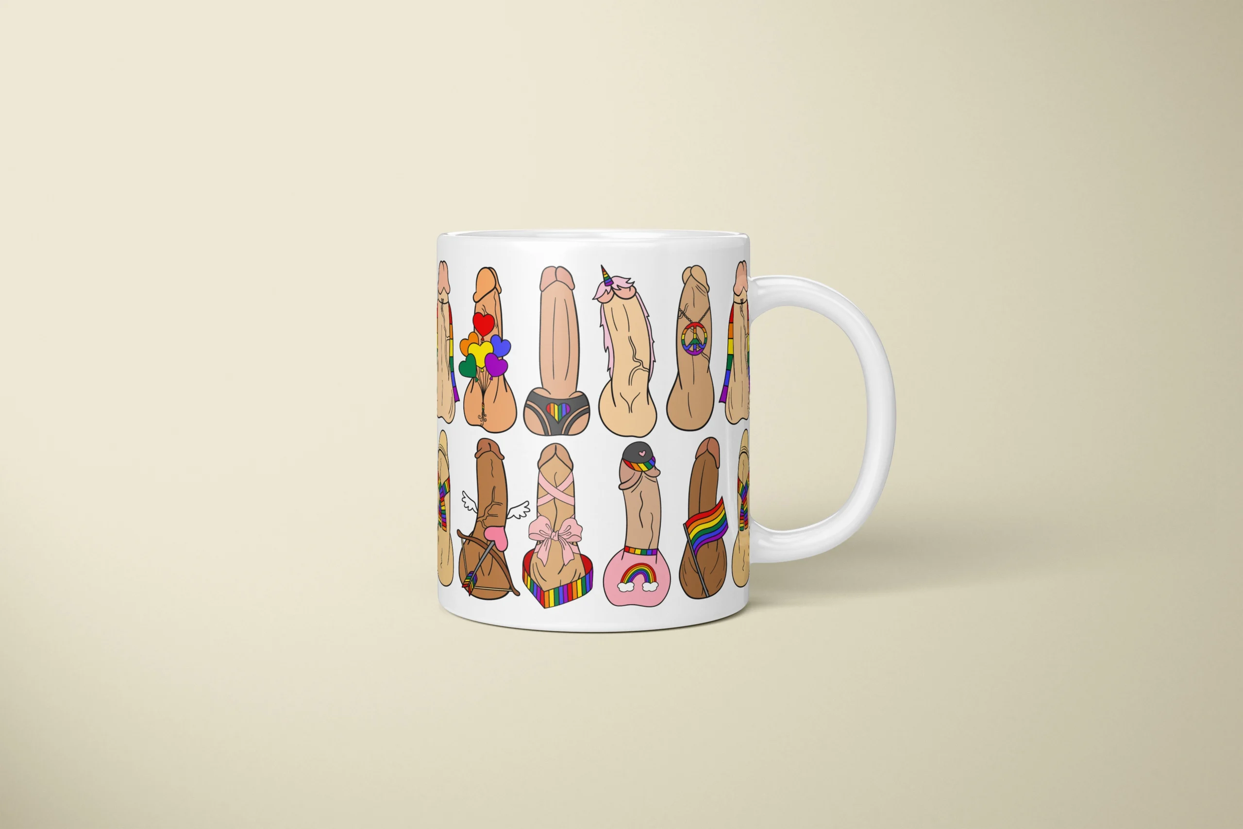 Pride Penis Mug – Rainbow LGBTQ Humor Gift - primary mug mockup