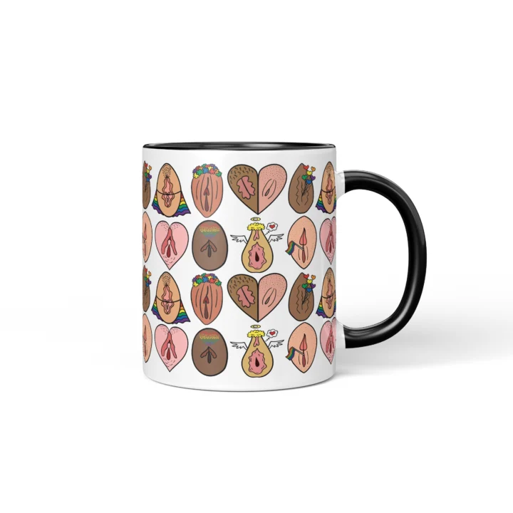 Pride Vagina Mug - LGBTQ Body Positive Gift - Black mug mockup