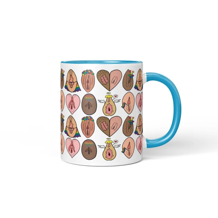 Pride Vagina Mug - LGBTQ Body Positive Gift - Blue mug mockup
