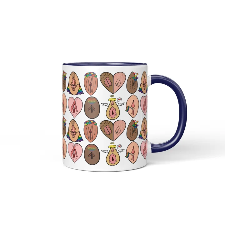 Pride Vagina Mug - LGBTQ Body Positive Gift - Dark Blue mug mockup