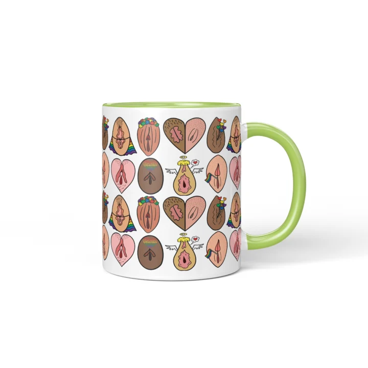 Pride Vagina Mug - LGBTQ Body Positive Gift - Green mug mockup