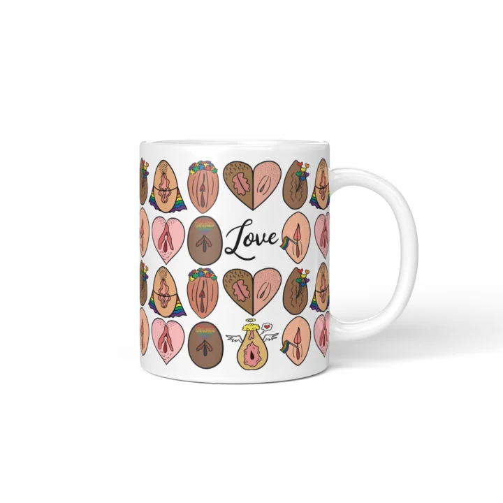 Pride Vagina Mug - LGBTQ Body Positive Gift - Personalized 11 oz White mug mockup