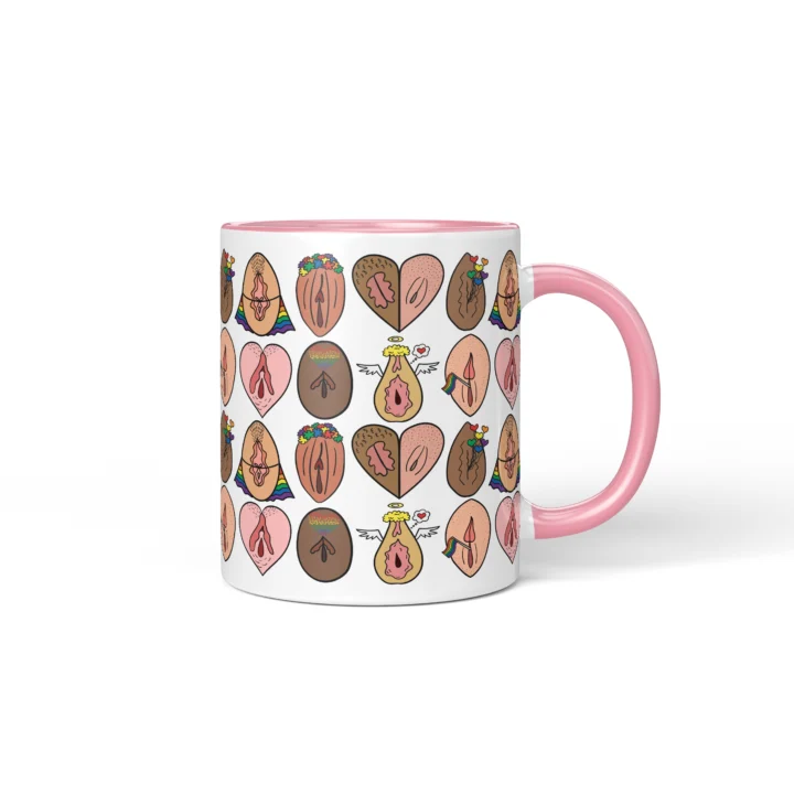 Pride Vagina Mug - LGBTQ Body Positive Gift - Pink mug mockup