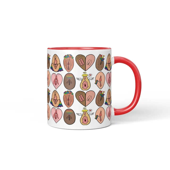 Pride Vagina Mug - LGBTQ Body Positive Gift - Red mug mockup