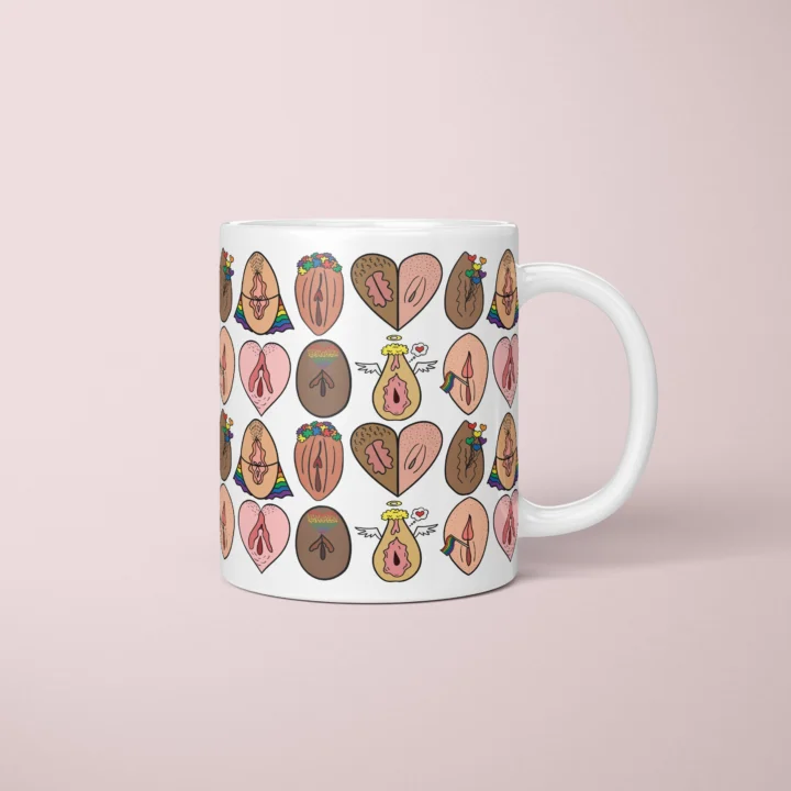 Pride Vulva Art Mug – LGBTQ Body Positive Gift - primary mug mockup