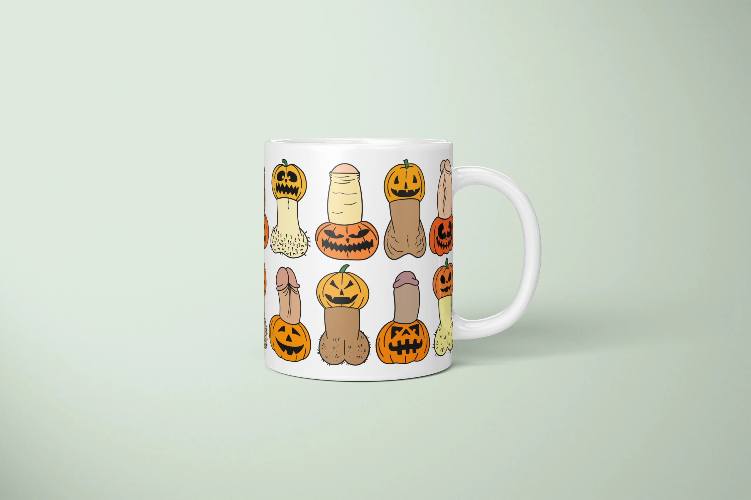 Pumpkin Penis Mug – Spooky Halloween Gift - primary mug mockup