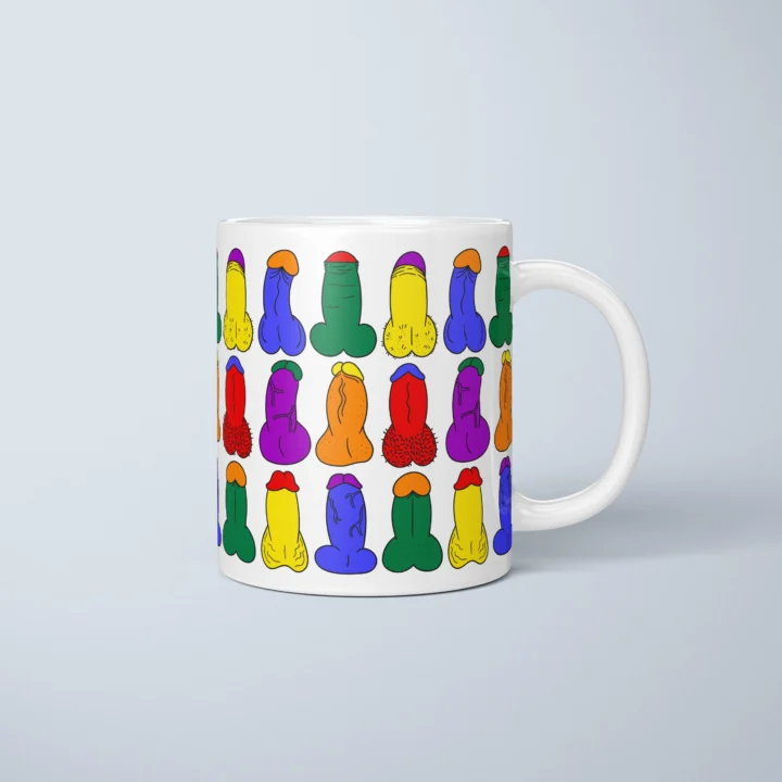 Rainbow Mini Penis Mug – Colorful Pride Gift - primary mug mockup