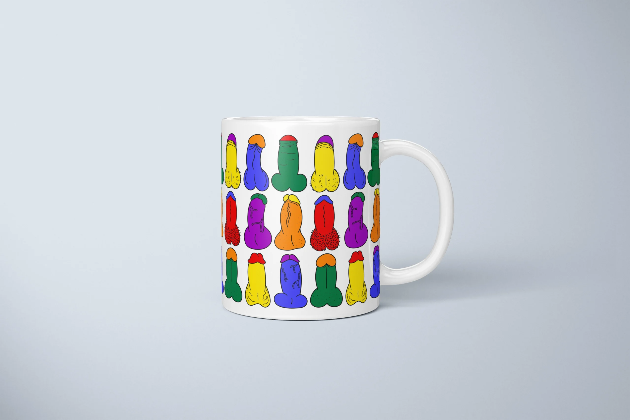 Rainbow Mini Penis Mug – Colorful Pride Gift - primary mug mockup