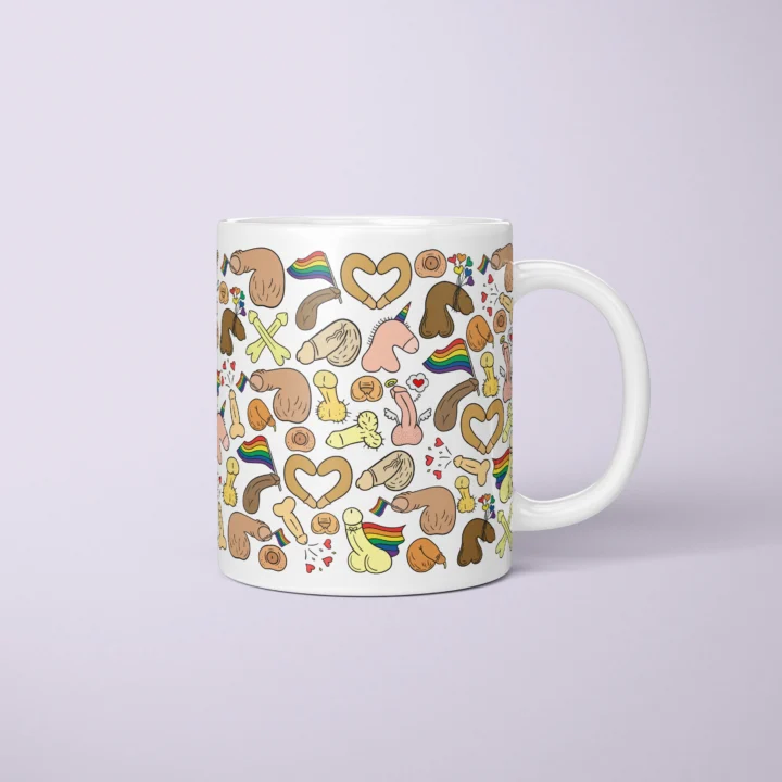 Rainbow Pride Penis Mug – Cheeky LGBTQ Gift - primary mug mockup