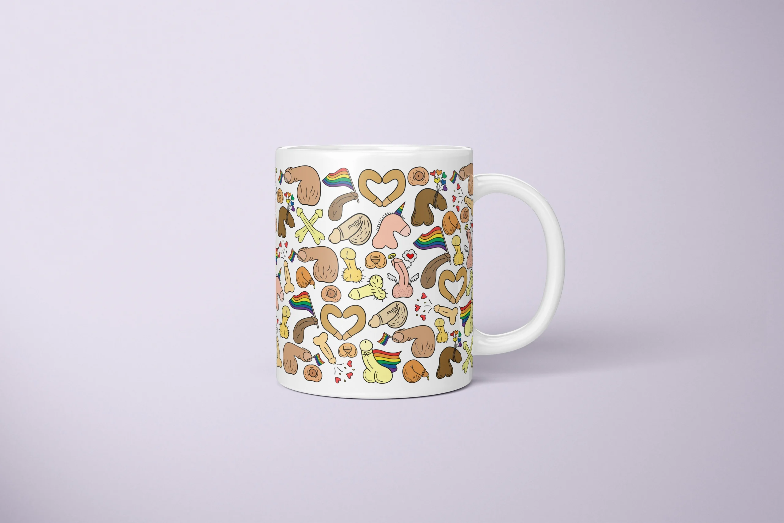Rainbow Pride Penis Mug – Cheeky LGBTQ Gift - primary mug mockup