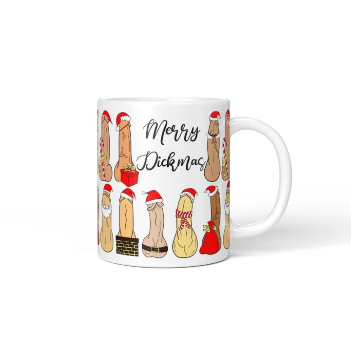 Santa Penis Mug - Naughty Holiday Humor Gift - Personalized 11 oz White mug mockup
