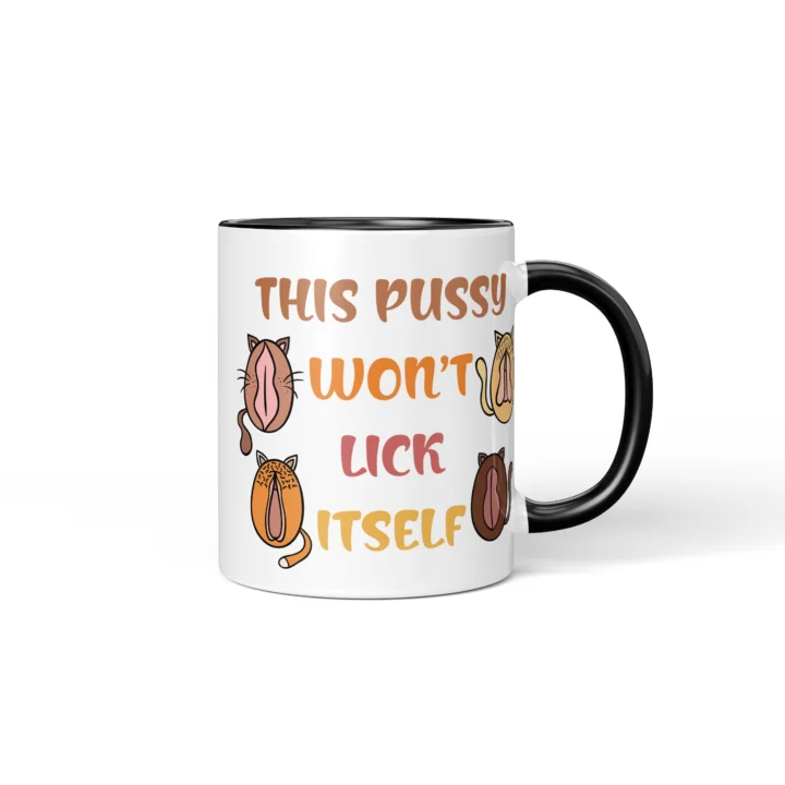 Self Care Vagina Mug - Explicit Adult Humor Gift - Black mug mockup