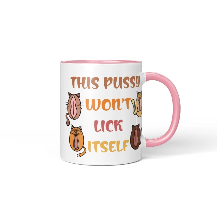Self Care Vagina Mug - Explicit Adult Humor Gift - Pink mug mockup