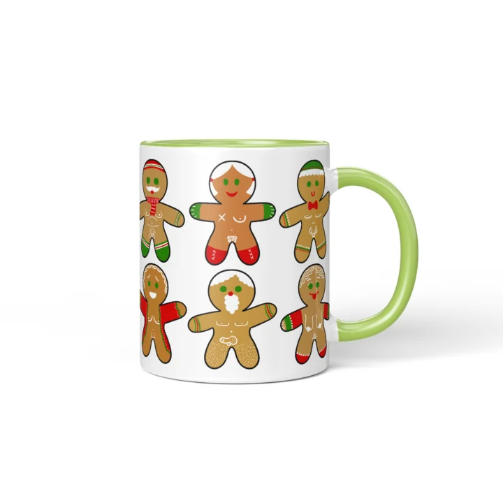Sexy Gingerbread Mug - Naughty Christmas Gift - Green mug mockup