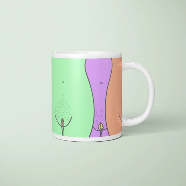 Body Silhouette Vulva Art Mug – Body Positive Gift - primary mug mockup