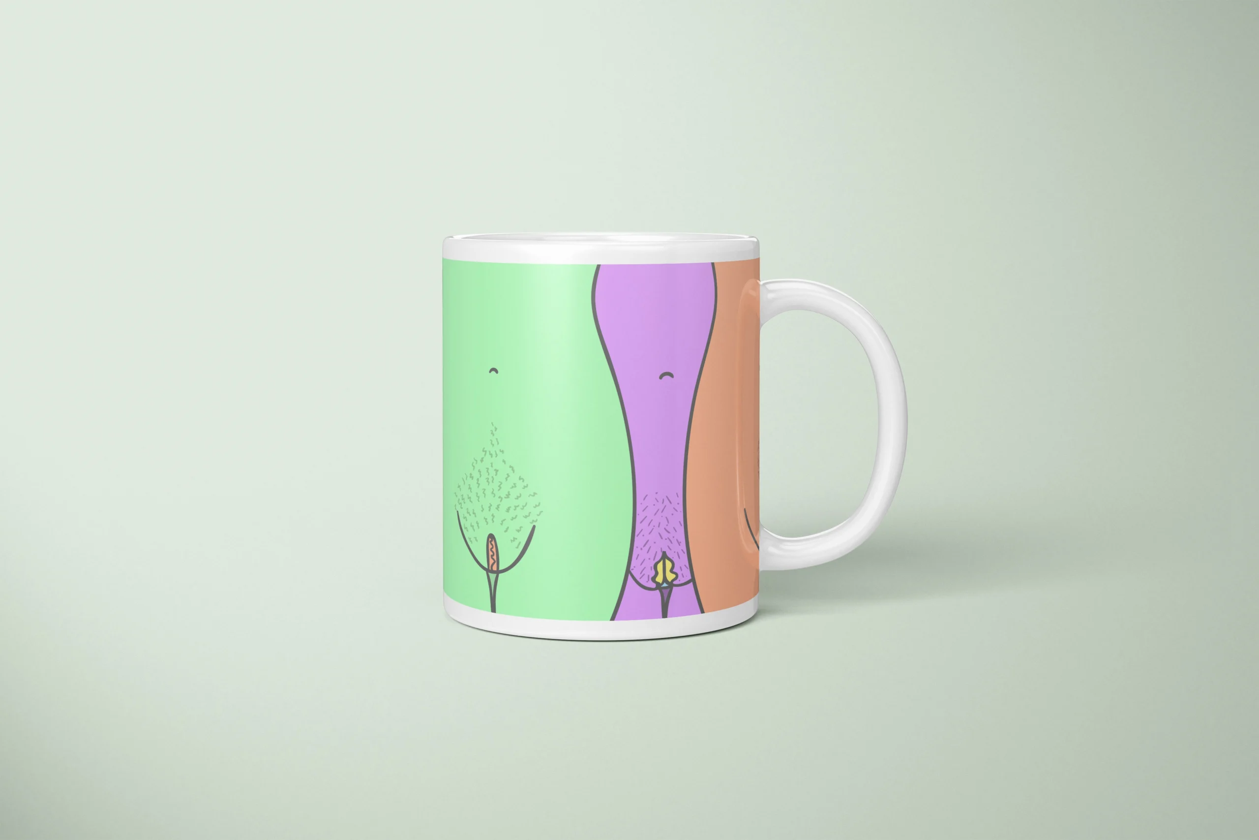Body Silhouette Vulva Art Mug – Body Positive Gift - primary mug mockup