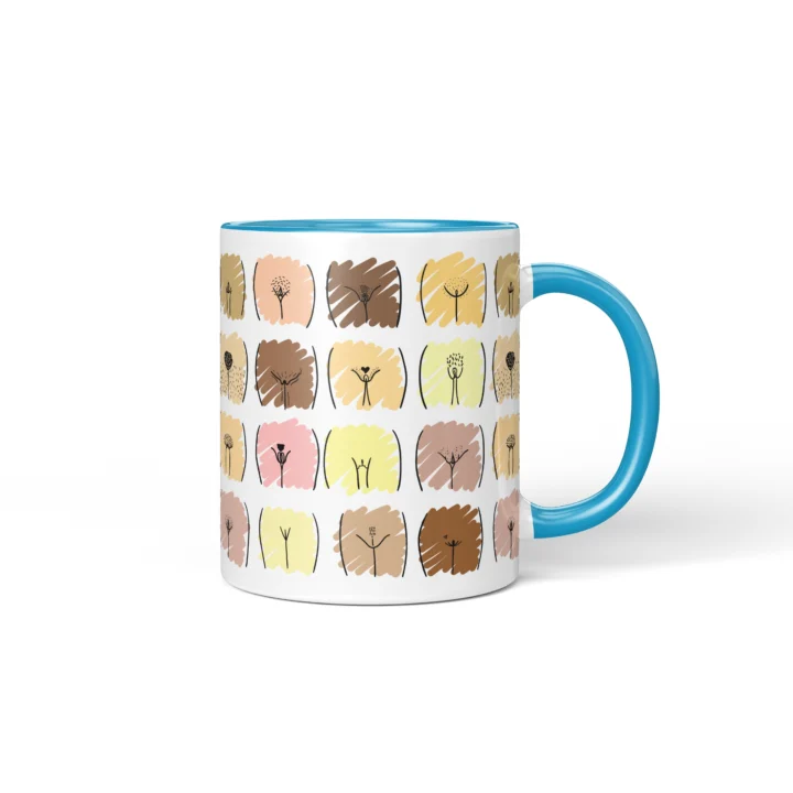 Skin Tone Vagina Mug - Inclusive Body Positive Gift - Blue mug mockup