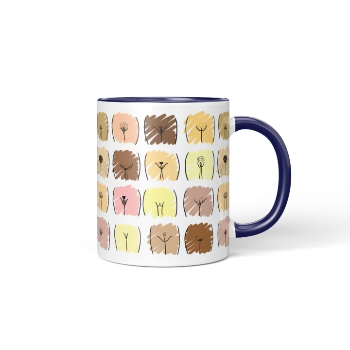 Skin Tone Vagina Mug - Inclusive Body Positive Gift - Dark Blue mug mockup