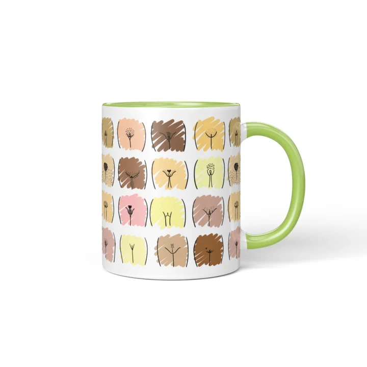 Skin Tone Vagina Mug - Inclusive Body Positive Gift - Green mug mockup