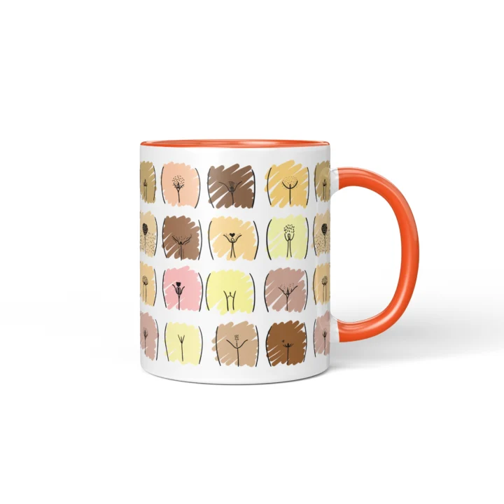 Skin Tone Vagina Mug - Inclusive Body Positive Gift - Orange mug mockup