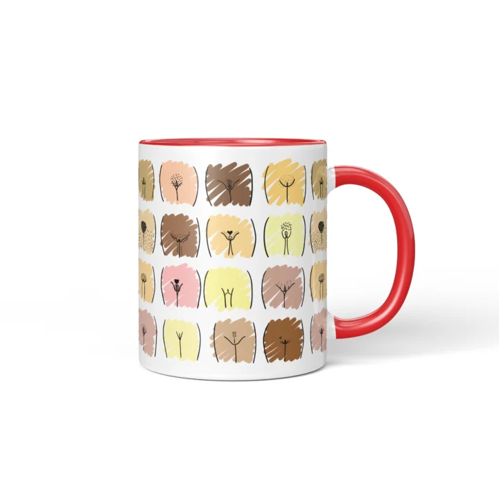 Skin Tone Vagina Mug - Inclusive Body Positive Gift - Red mug mockup