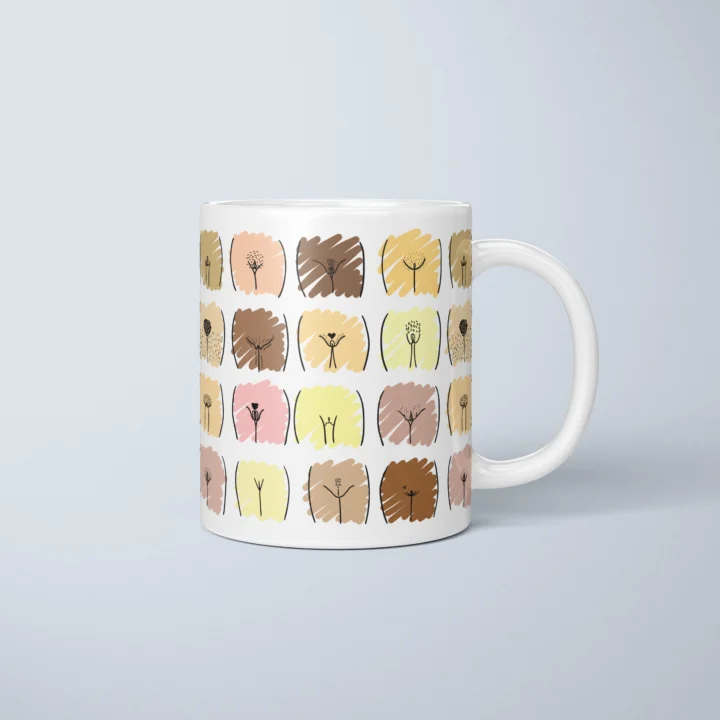 Skin Tone Vulva Art Mug – Inclusive Body Positive Gift - primary mug mockup