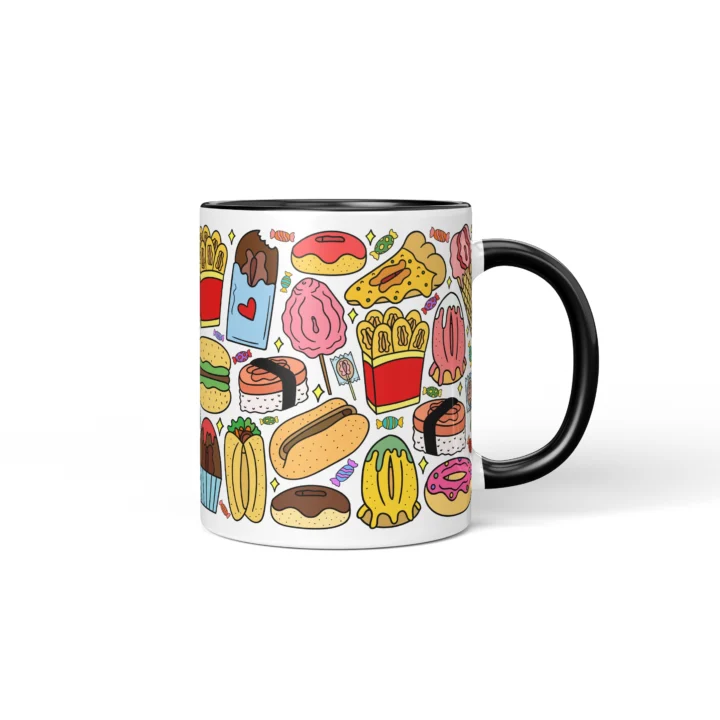Snack Attack Vagina Mug - Rude Foodie Gift - Black mug mockup