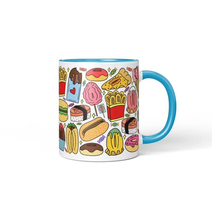 Snack Attack Vagina Mug - Rude Foodie Gift - Blue mug mockup