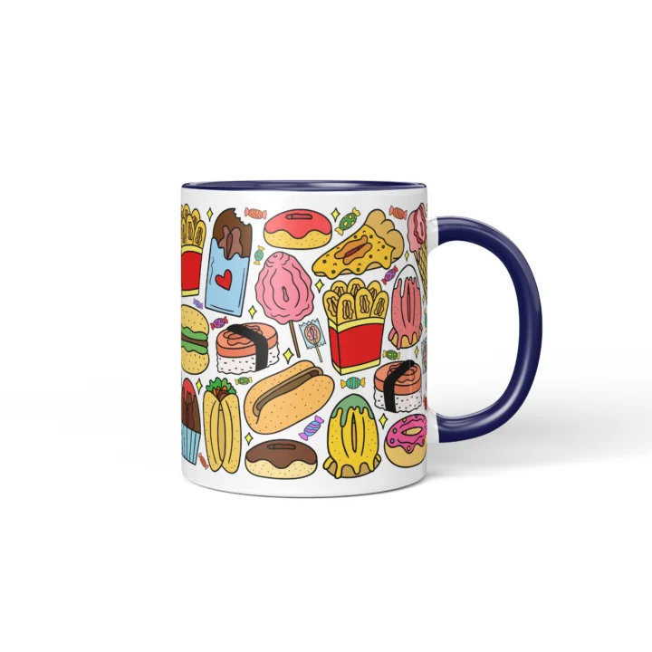 Snack Attack Vagina Mug - Rude Foodie Gift - Dark Blue mug mockup