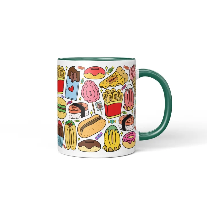 Snack Attack Vagina Mug - Rude Foodie Gift - Dark Green mug mockup
