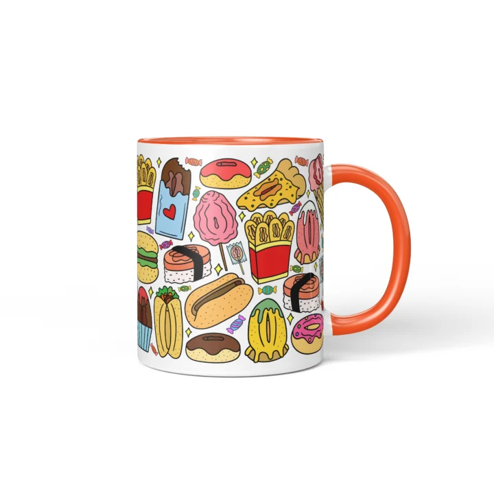 Snack Attack Vagina Mug - Rude Foodie Gift - Orange mug mockup