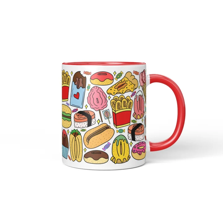 Snack Attack Vagina Mug - Rude Foodie Gift - Red mug mockup