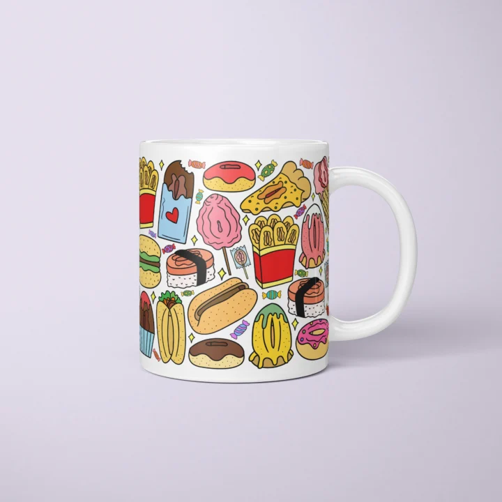 Snack Attack Vulva Art Mug – Rude Foodie Gift - primary mug mockup