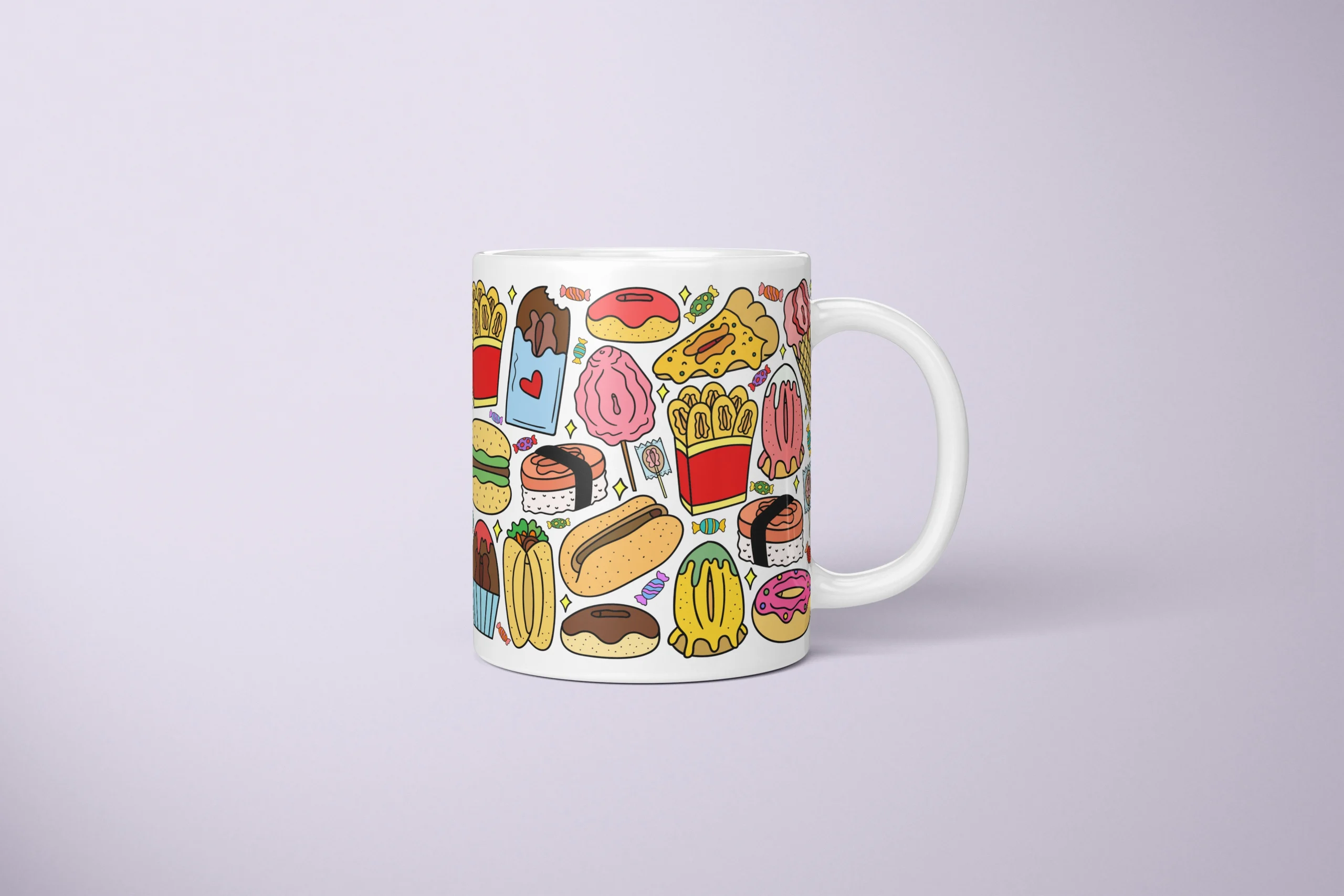Snack Attack Vulva Art Mug – Rude Foodie Gift - primary mug mockup