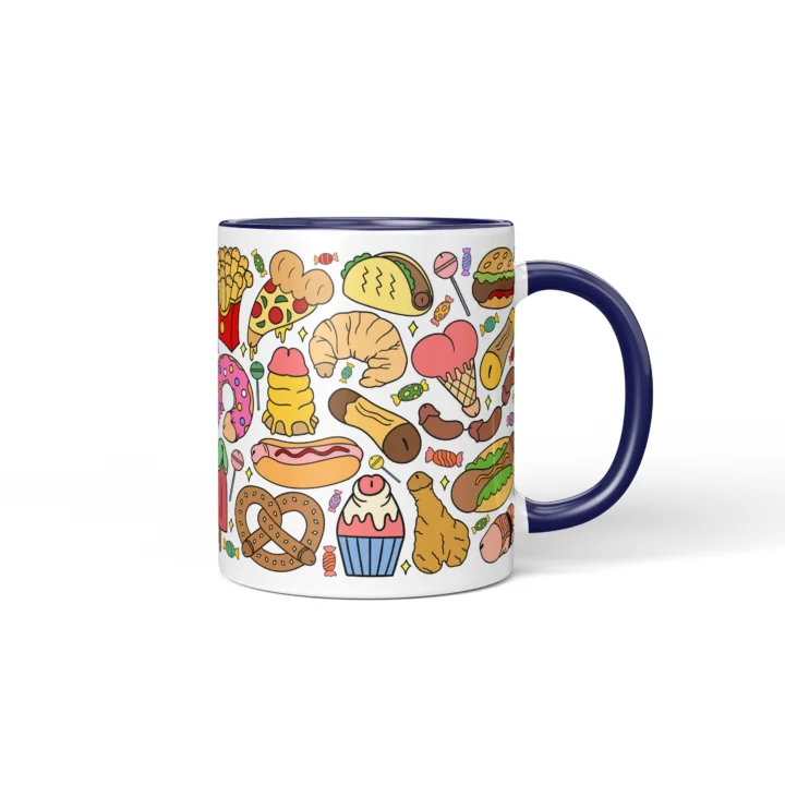 Snack Penis Mug - Rude Food Lover Gift - Dark Blue mug mockup