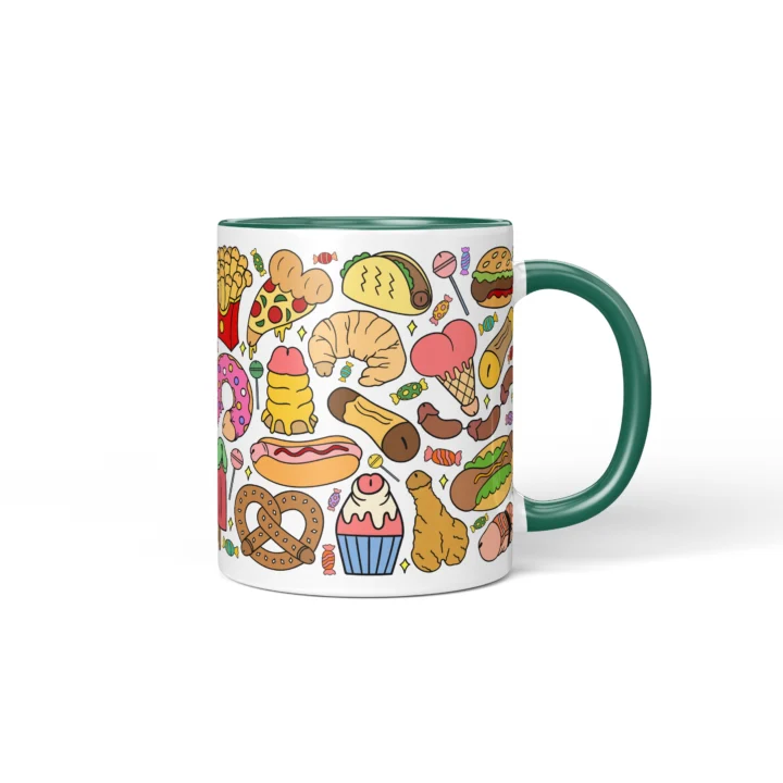 Snack Penis Mug - Rude Food Lover Gift - Dark Green mug mockup