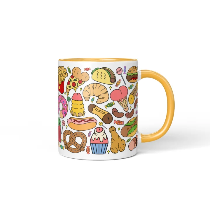 Snack Penis Mug - Rude Food Lover Gift - Golden Yellow mug mockup