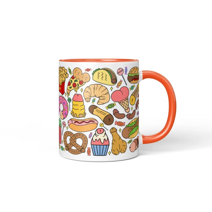Snack Penis Mug - Rude Food Lover Gift - Orange mug mockup