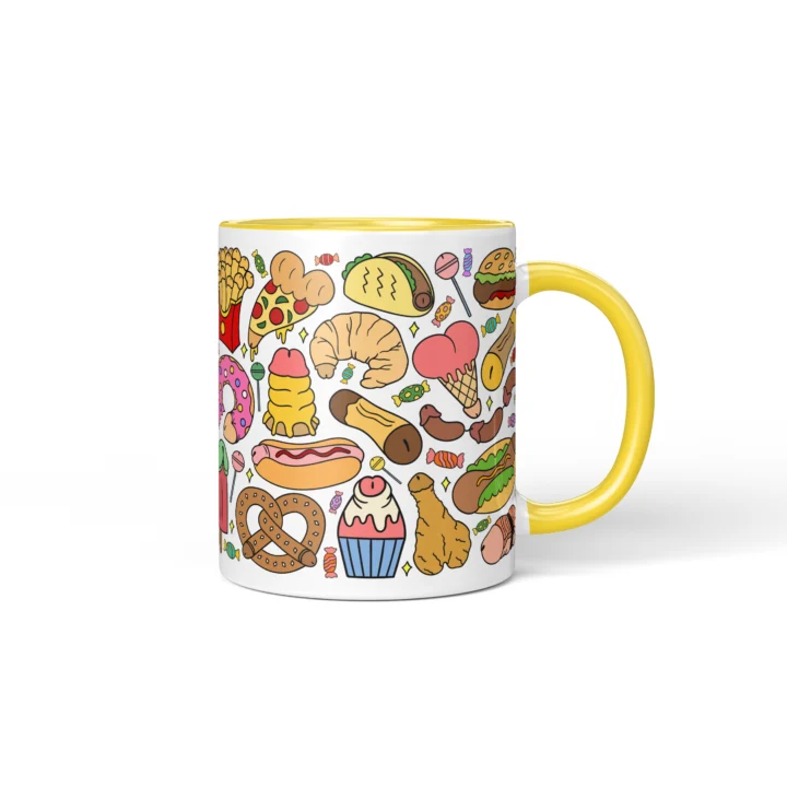 Snack Penis Mug - Rude Food Lover Gift - Yellow mug mockup
