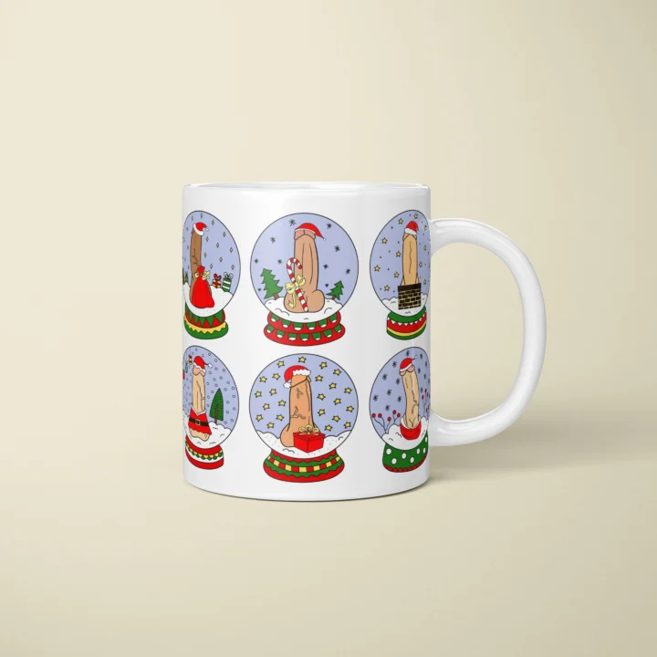 Snow Globe Penis Mug – Naughty Secret Santa Gift - primary mug mockup