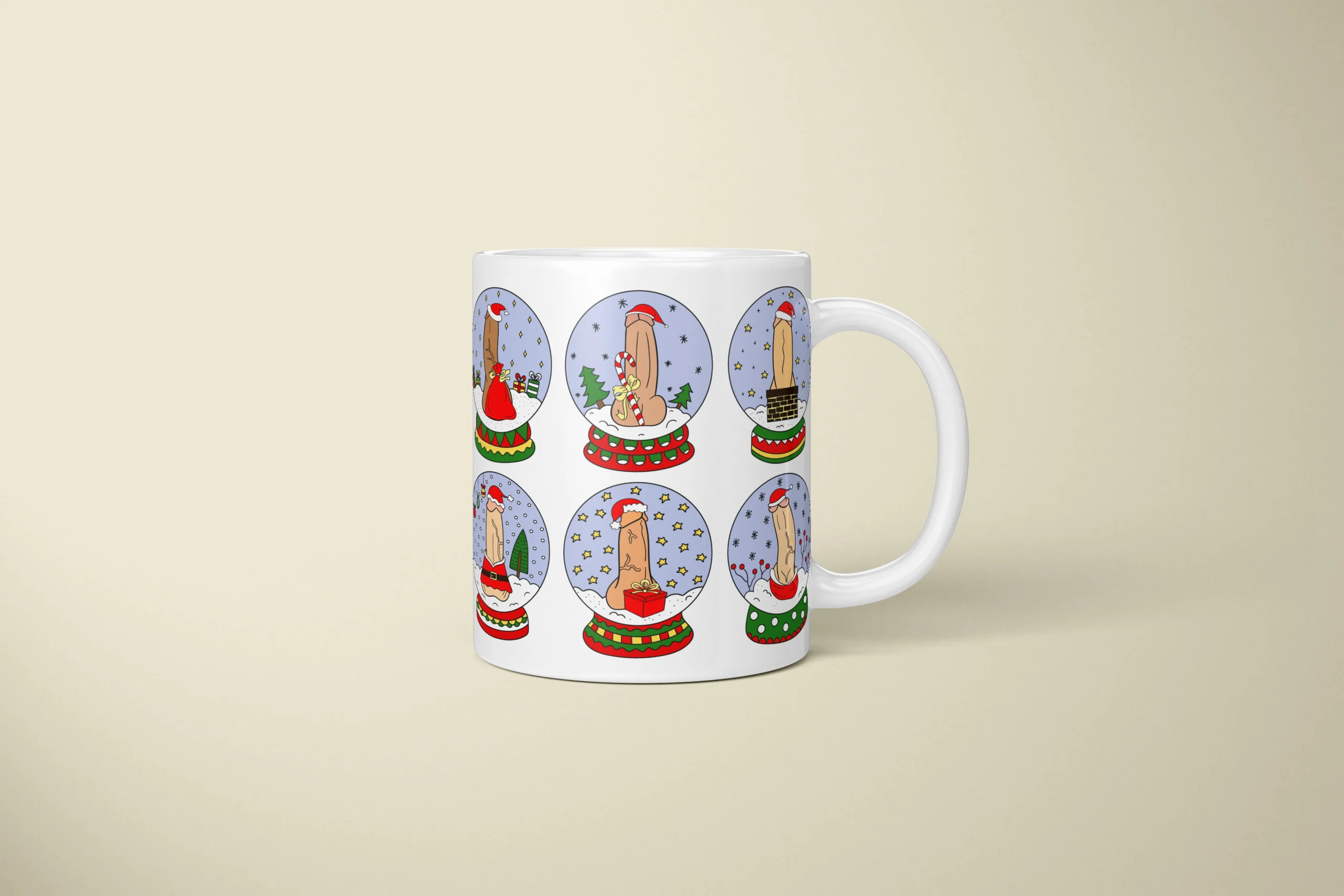 Snow Globe Penis Mug – Naughty Secret Santa Gift - primary mug mockup