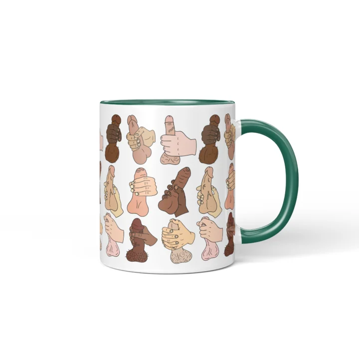 Solo Time Penis Mug - Adults Only Humor Gift - Dark Green mug mockup