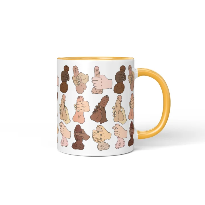 Solo Time Penis Mug - Adults Only Humor Gift - Golden Yellow mug mockup