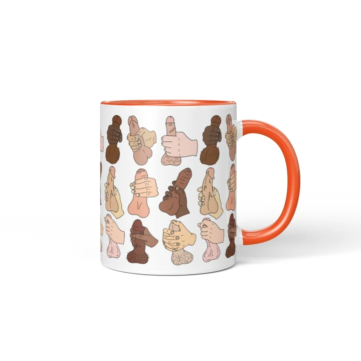 Solo Time Penis Mug - Adults Only Humor Gift - Orange mug mockup