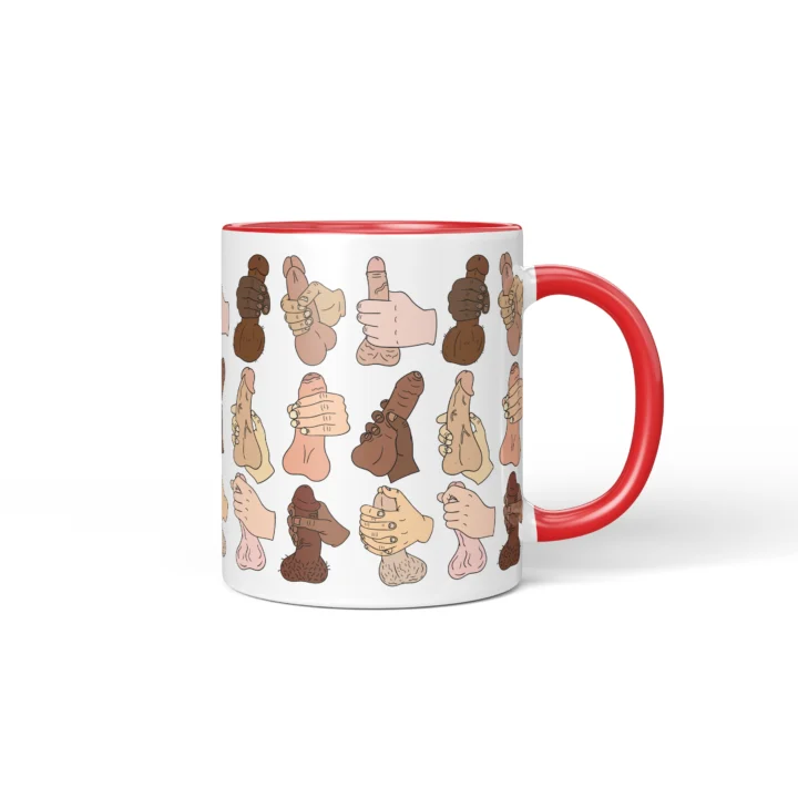 Solo Time Penis Mug - Adults Only Humor Gift - Red mug mockup