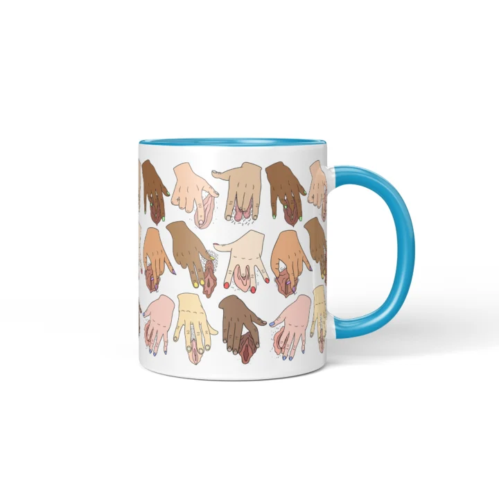 Solo Time Vagina Mug - Adults Only Humor Gift - Blue mug mockup