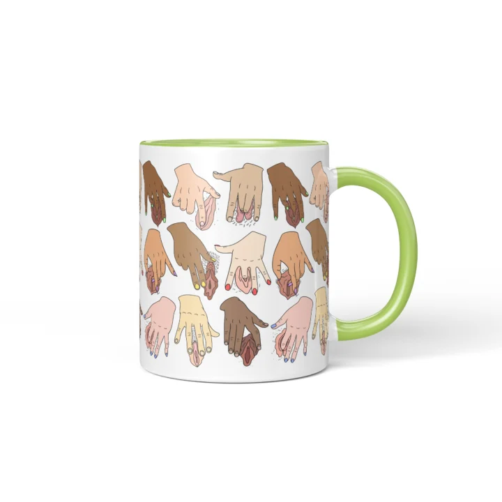 Solo Time Vagina Mug - Adults Only Humor Gift - Green mug mockup
