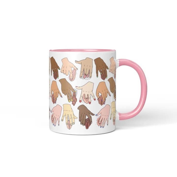 Solo Time Vagina Mug - Adults Only Humor Gift - Pink mug mockup