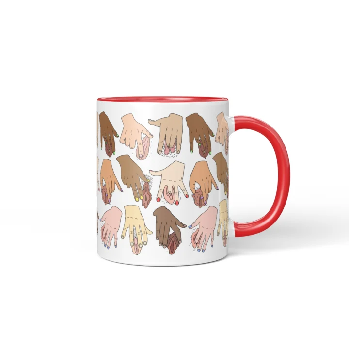 Solo Time Vagina Mug - Adults Only Humor Gift - Red mug mockup